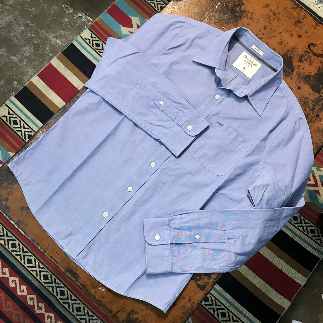 아베크롬비 블루 코튼 셔츠 남성 102 여성 루즈핏  상품이미지2