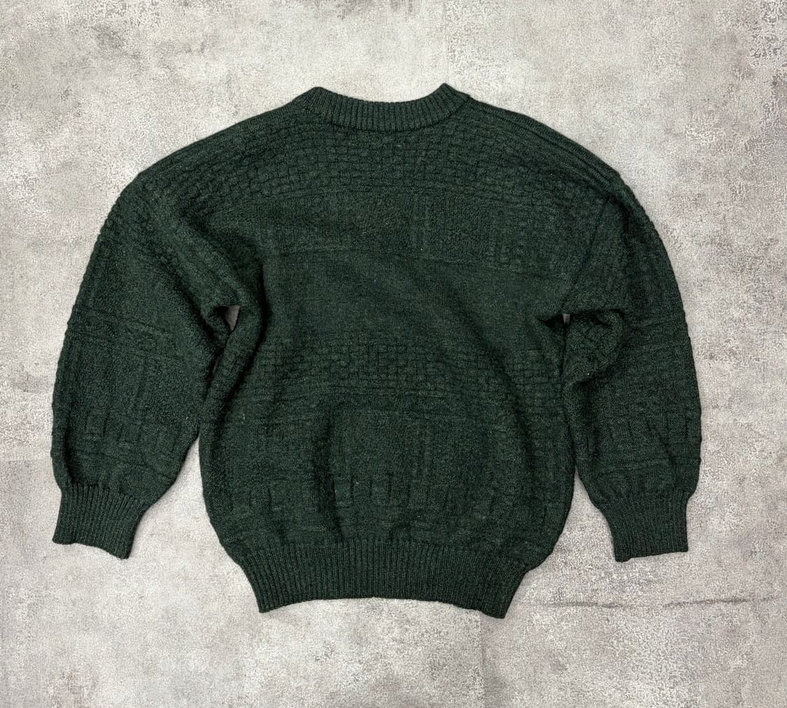 90s 버버리 스펠아웃 그린색 니트 스웨터 상품이미지5