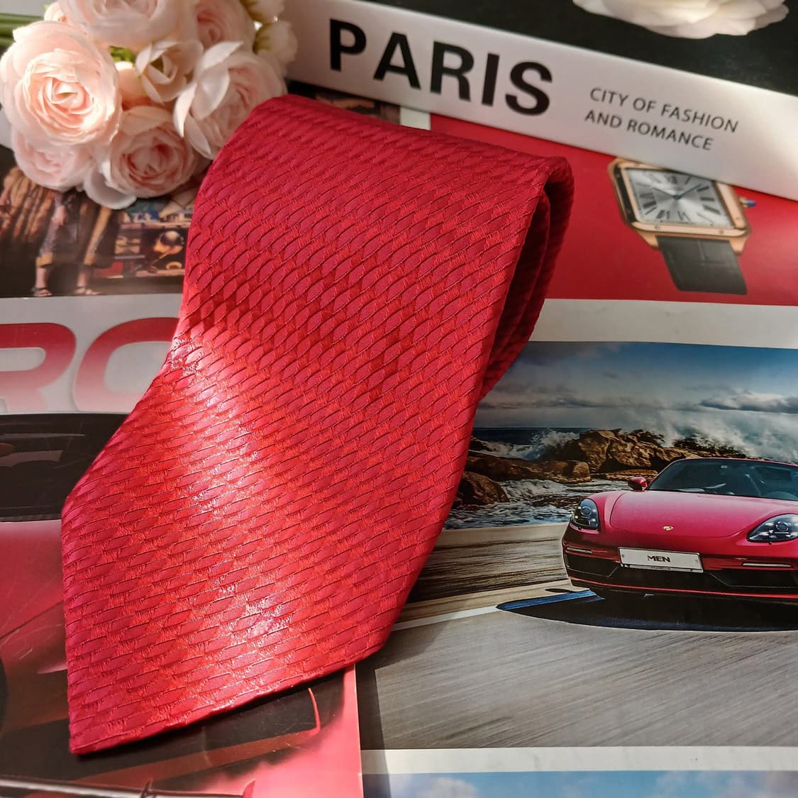 지안프랑코 페레 실크 레드 패턴 넥타이 9.8cm A등급 A18934
 상품이미지2