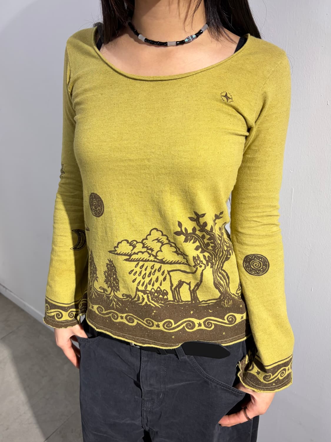 일본빈티지 히피 슬리브 긴팔 티셔츠 상품이미지1