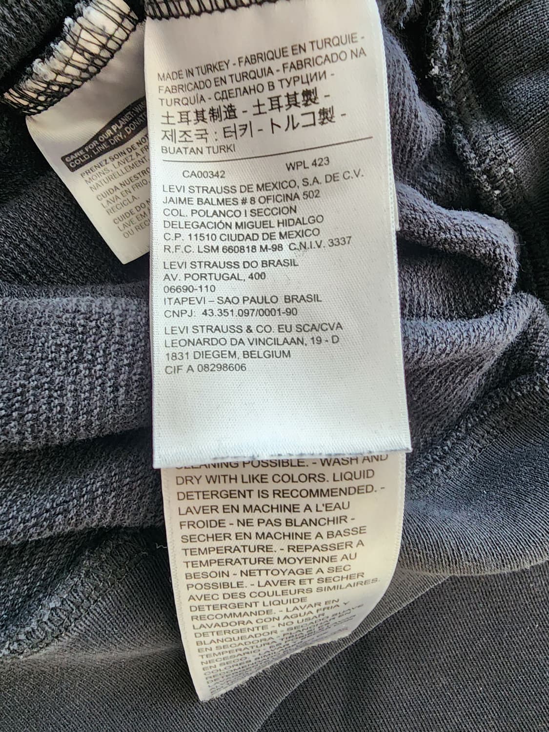 LEVIS 리바이스 블랙 그레이 후드티셔츠 하프집업 XL(100~105) 상품이미지7