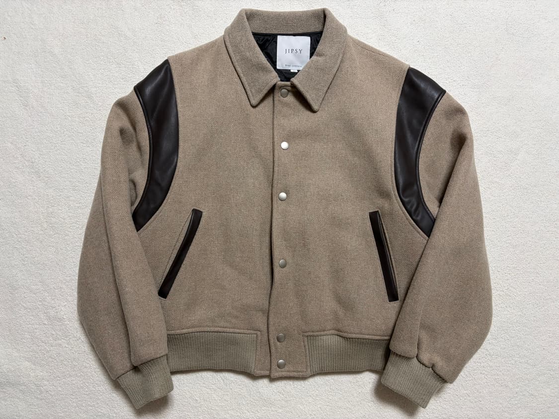 [L] 집시(JIPSY) 울 바시티 자켓 (베이지) 상품이미지1