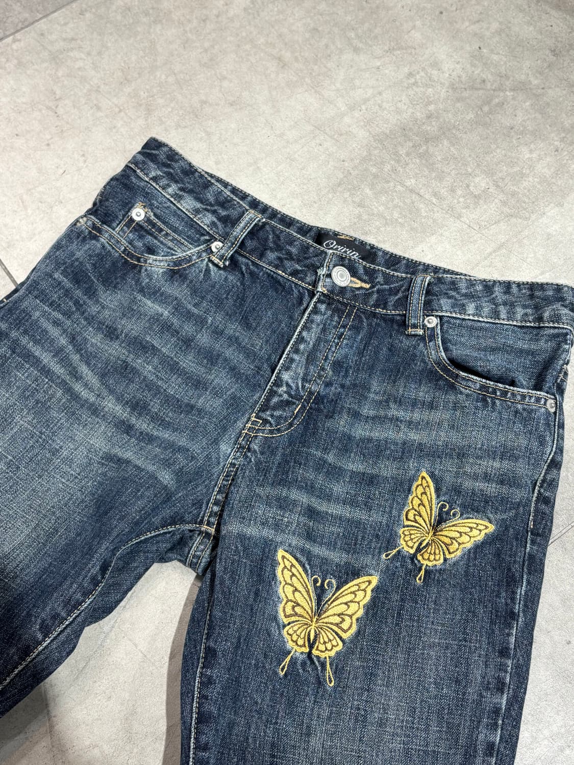 Oririn 나비 자수 워싱 데님팬츠 상품이미지5