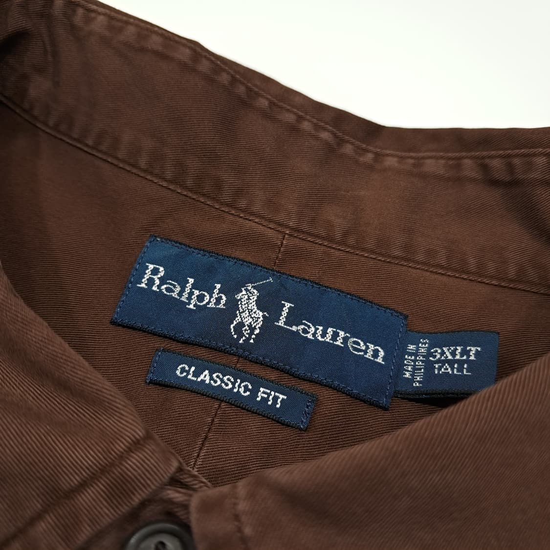 CK074 3XLT 폴로 00s 버튼다운 브라운 셔츠 남방 상품이미지3