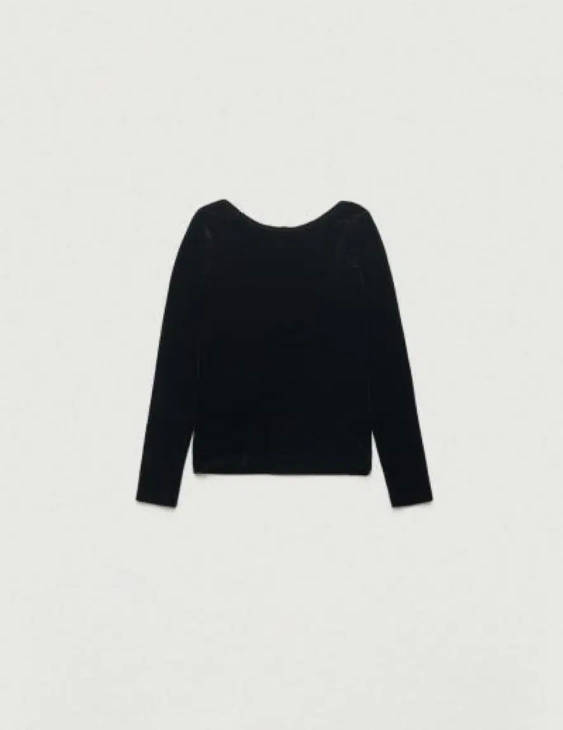 더바넷 Black Velvet Scoop Back T-Shirt_bk 상품이미지2