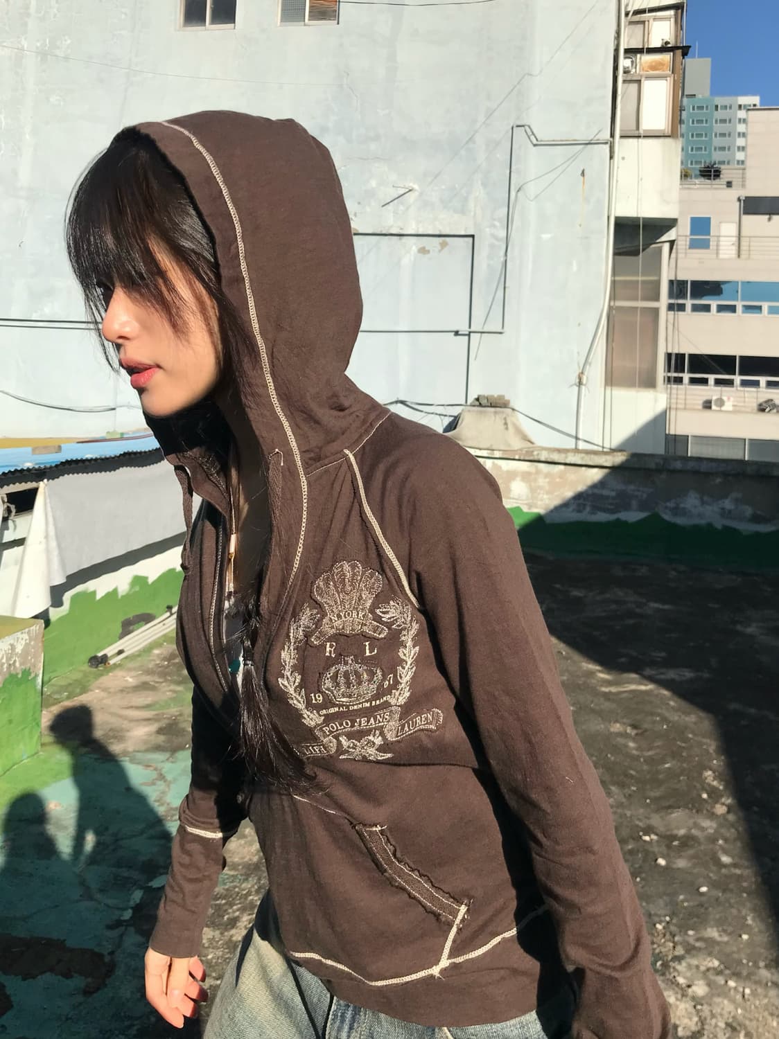 폴로 빈티지 브라운 후드 탑 상품이미지6