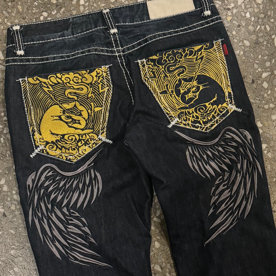 Greenbanana 골든 화이트 스티치 바이크 데님팬츠 32  상품이미지5