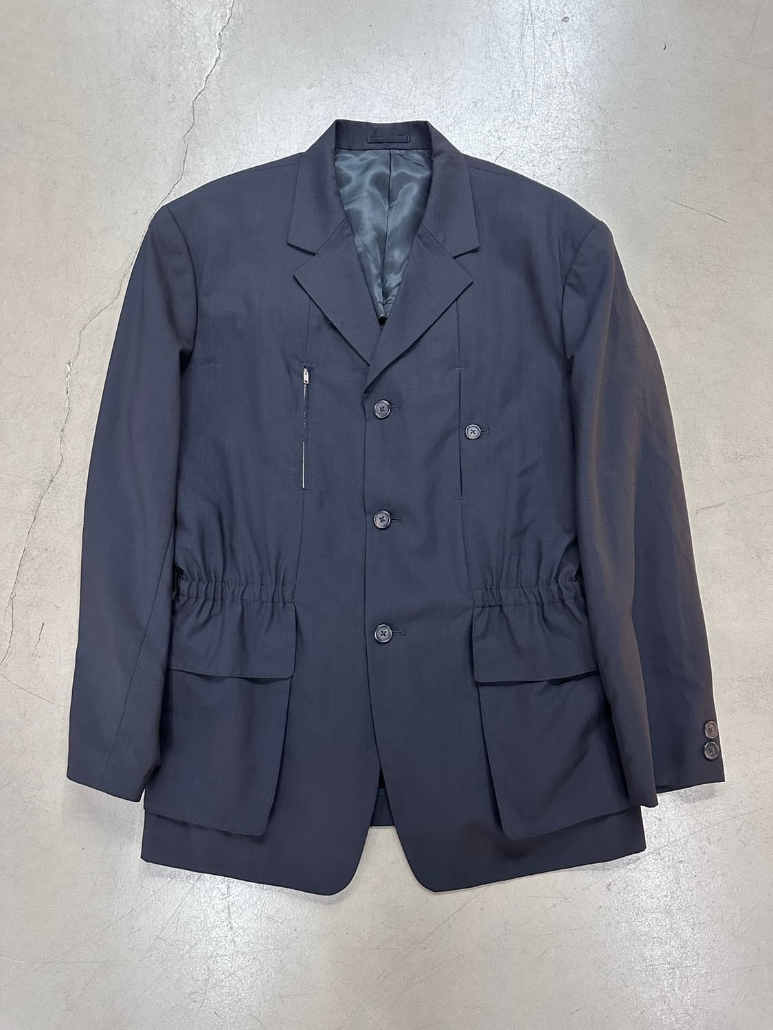 90s Y’s for men Yohji Yamamoto 울 개더 블레이저 상품이미지2