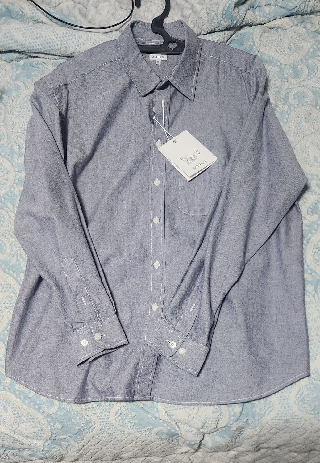 [M 새상품] 아노블리어 워시드 옥스포드 셔츠 네이비 상품이미지2