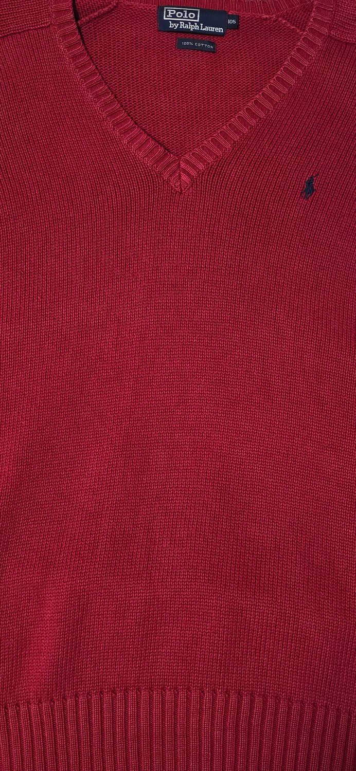 폴로 랄프로렌 남성 브이넥 니트 105 버건디 상품이미지4