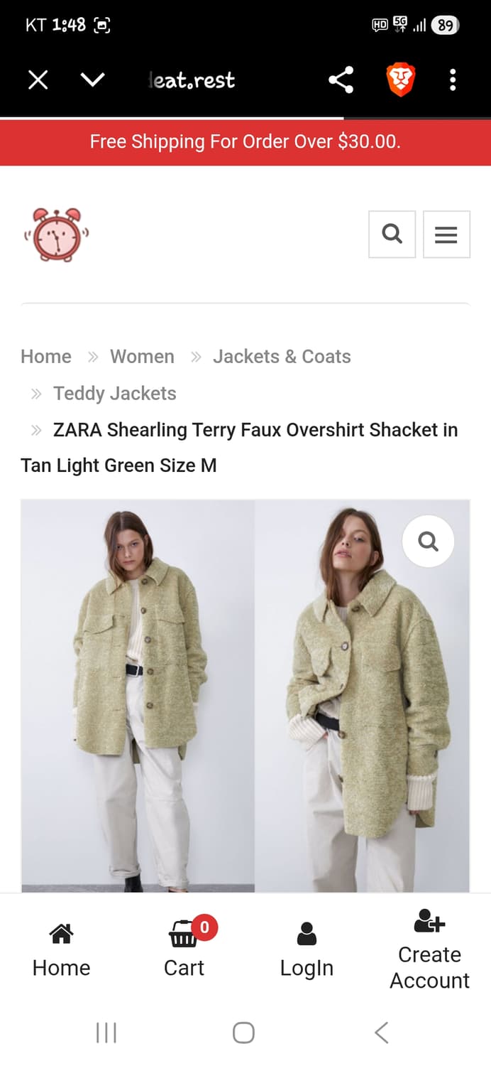 자라 여성 뽀글이 플리스 무스탕 자켓 m 오버핏  상품이미지8