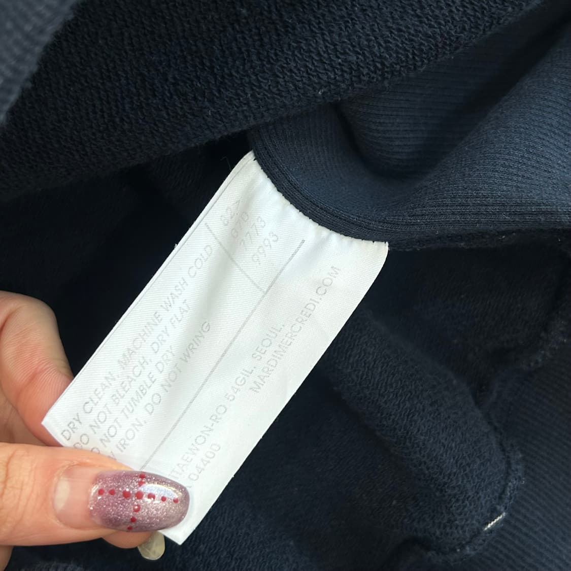 Mardi Mercredi 마르디메크르디 핑크로고 네이비 맨투맨 상품이미지6