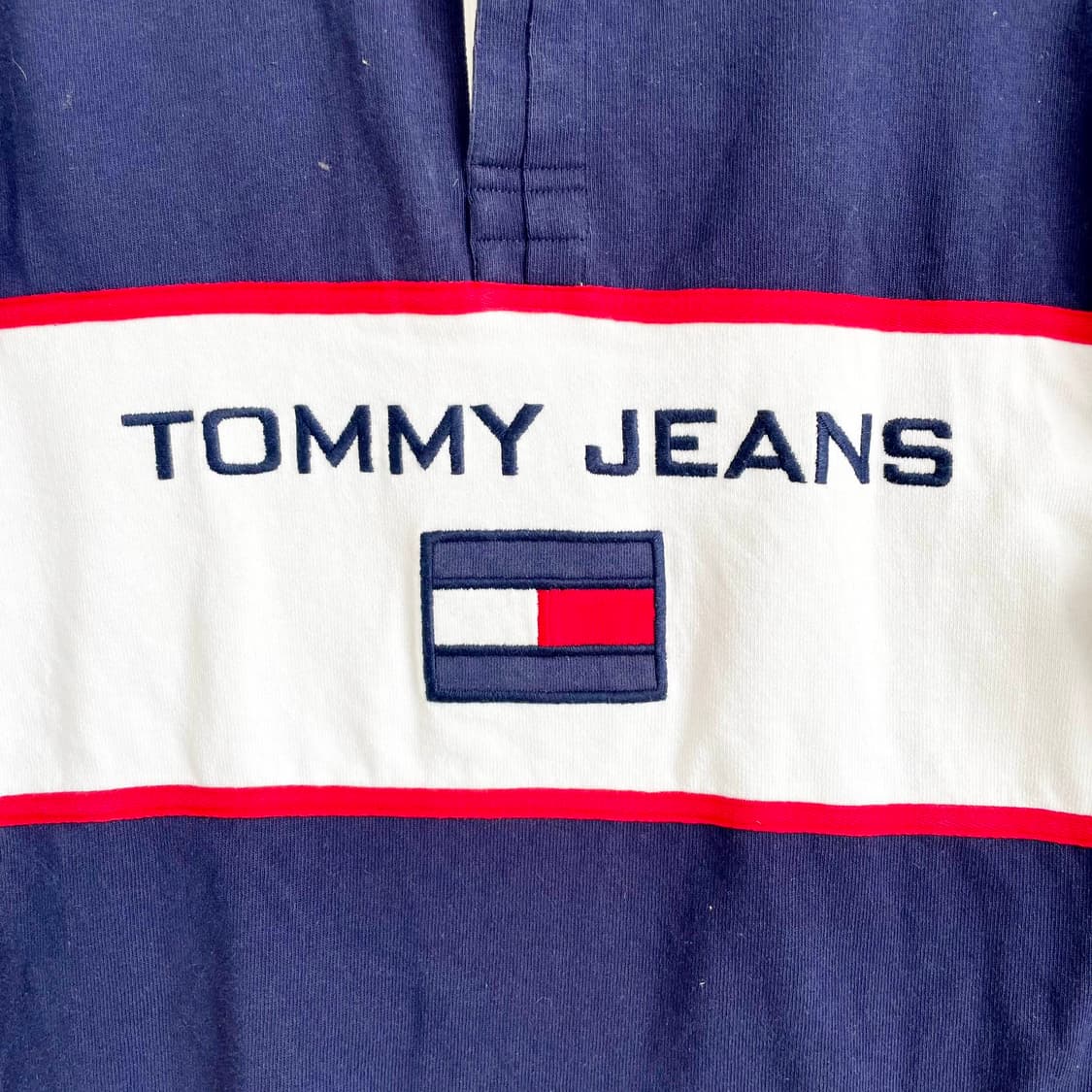 F1 90s 타미힐피거 진스 플래그 로고 폴로셔츠 L-XL사이즈 상품이미지4