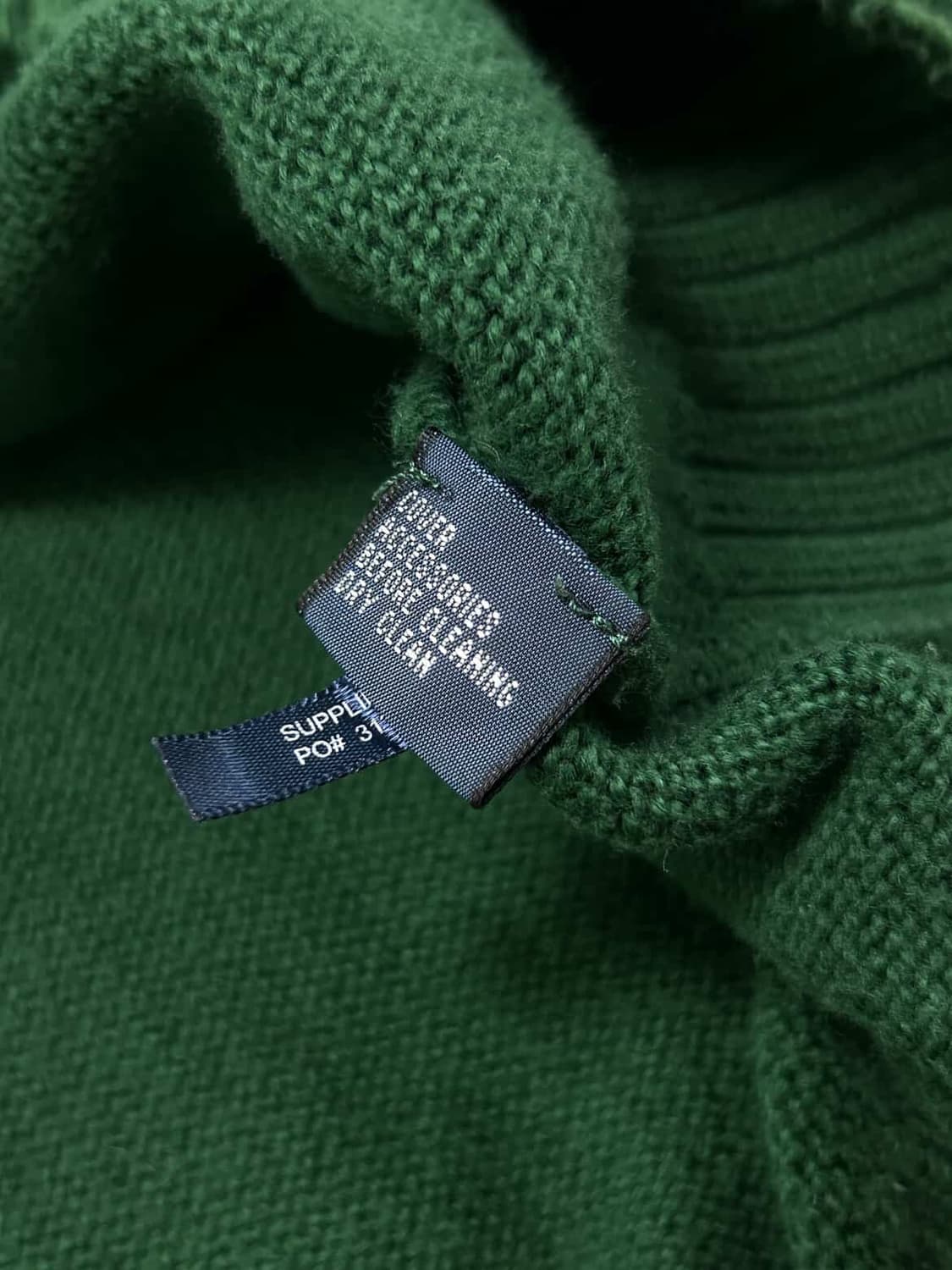 폴로 네이비포니 딥그린 반집업 니트 상품이미지8