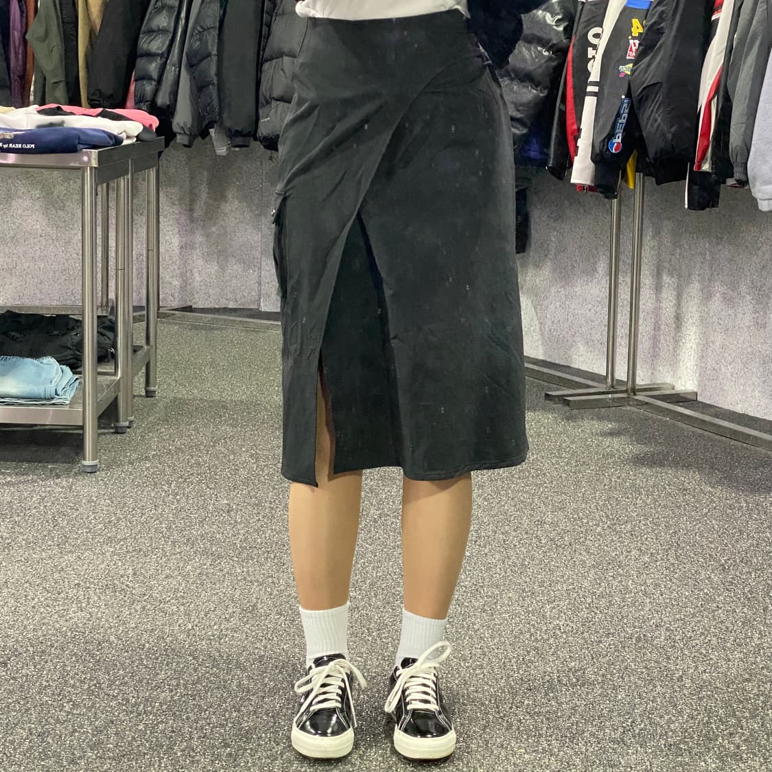 미스치프 차콜 카고 미디 스커트 B4104 상품이미지1