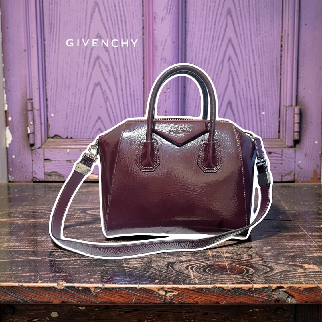 GIVENCH Burgundy Leather Antigona Bag 상품이미지1