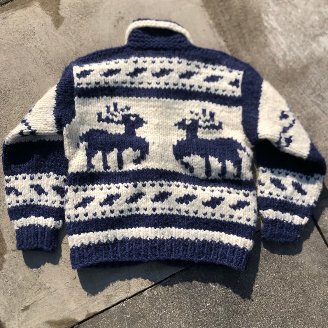 [L~XL] 빈티지 파랑 헤비울 코위찬 니트 가디건  상품이미지2