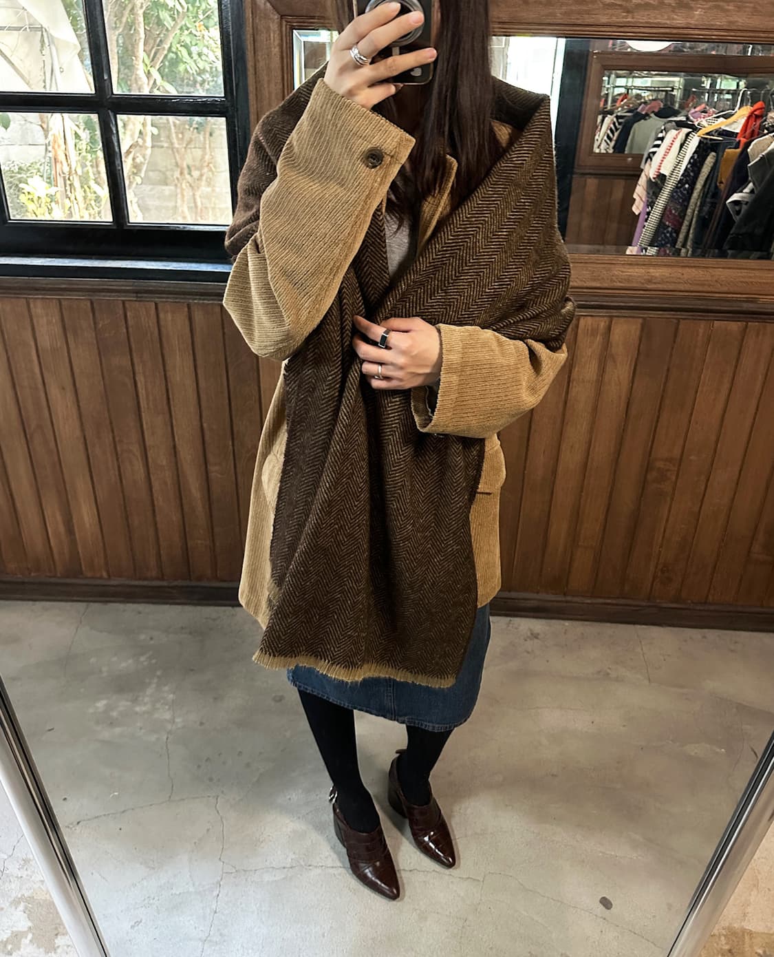 LOWRYS FARM harringbone pattern meffler 상품이미지5