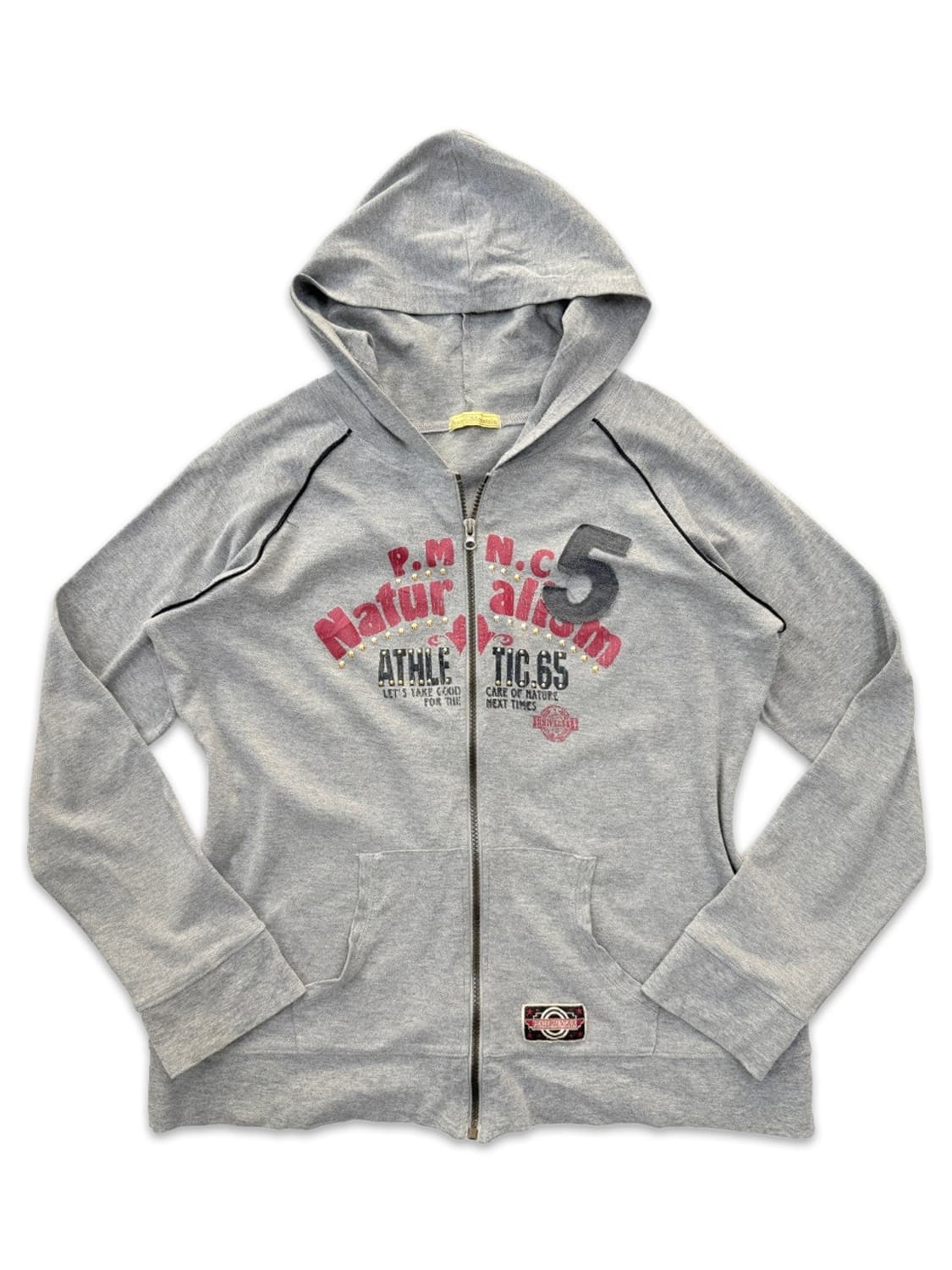 빈티지 peace mountain 그레이 레터링 후드집업 상품이미지4