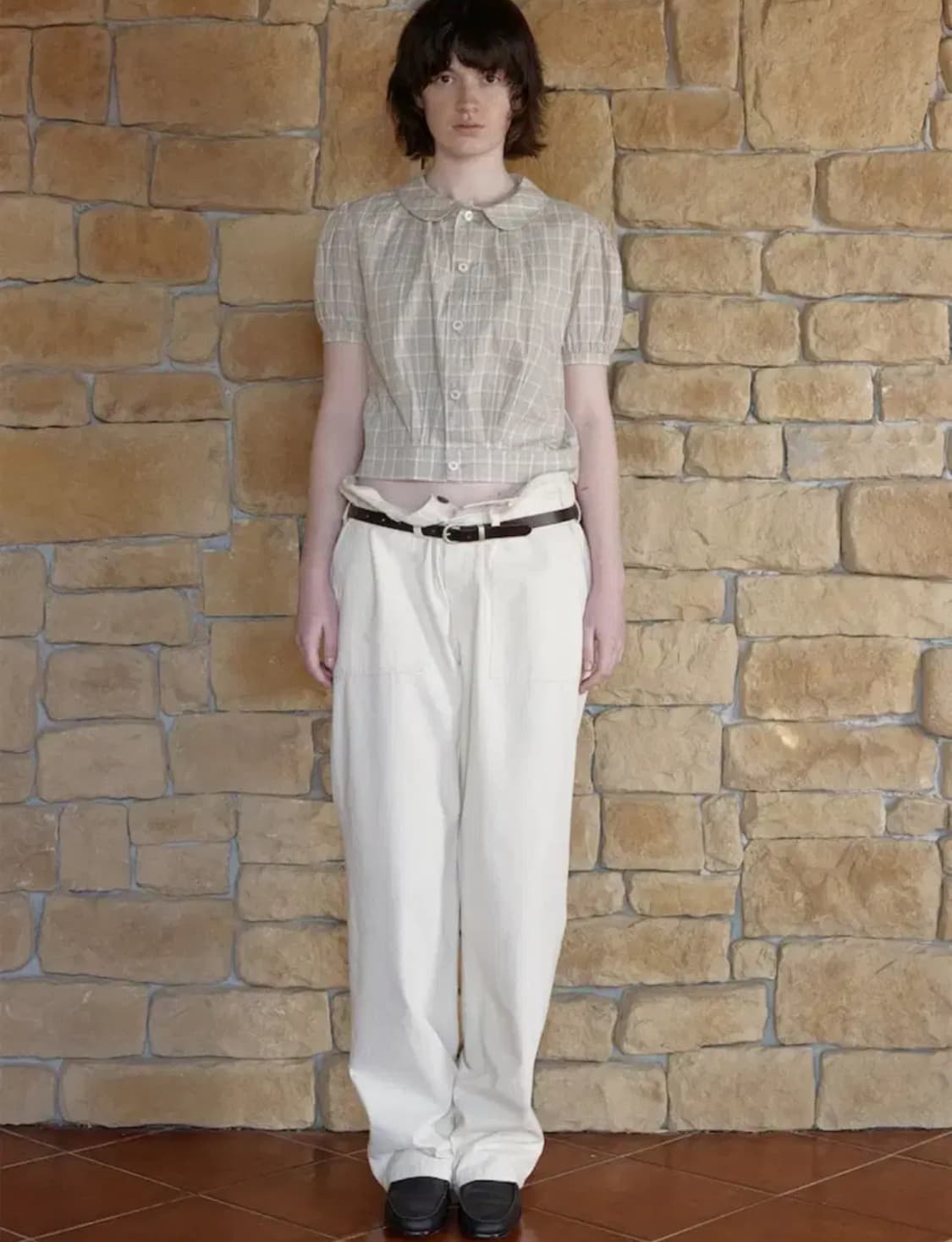 새상품 비아플레인 Via Limmo Check Blouse 상품이미지2