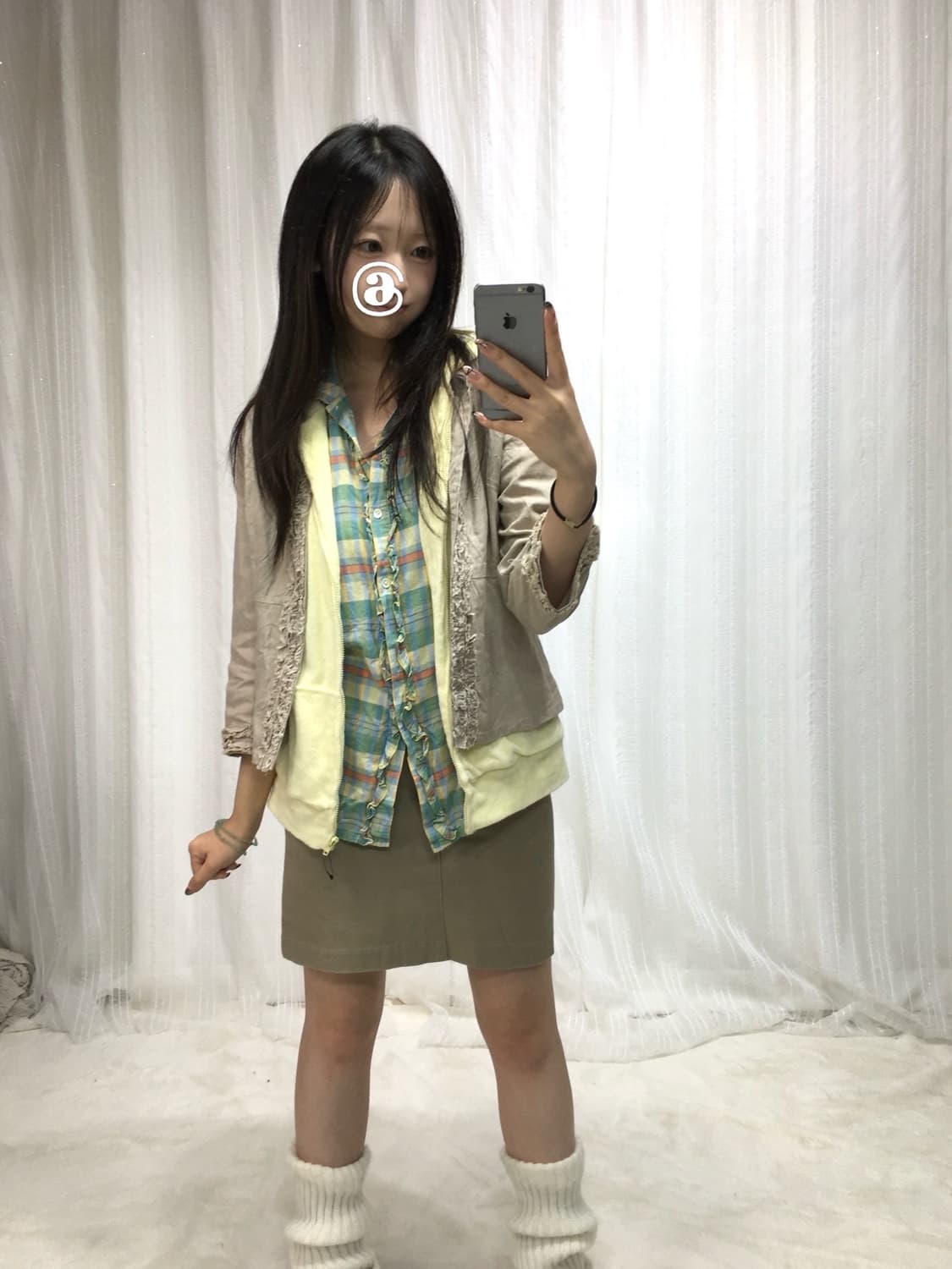 빈티지 레몬티 너드 소녀 코디세트 상품이미지1