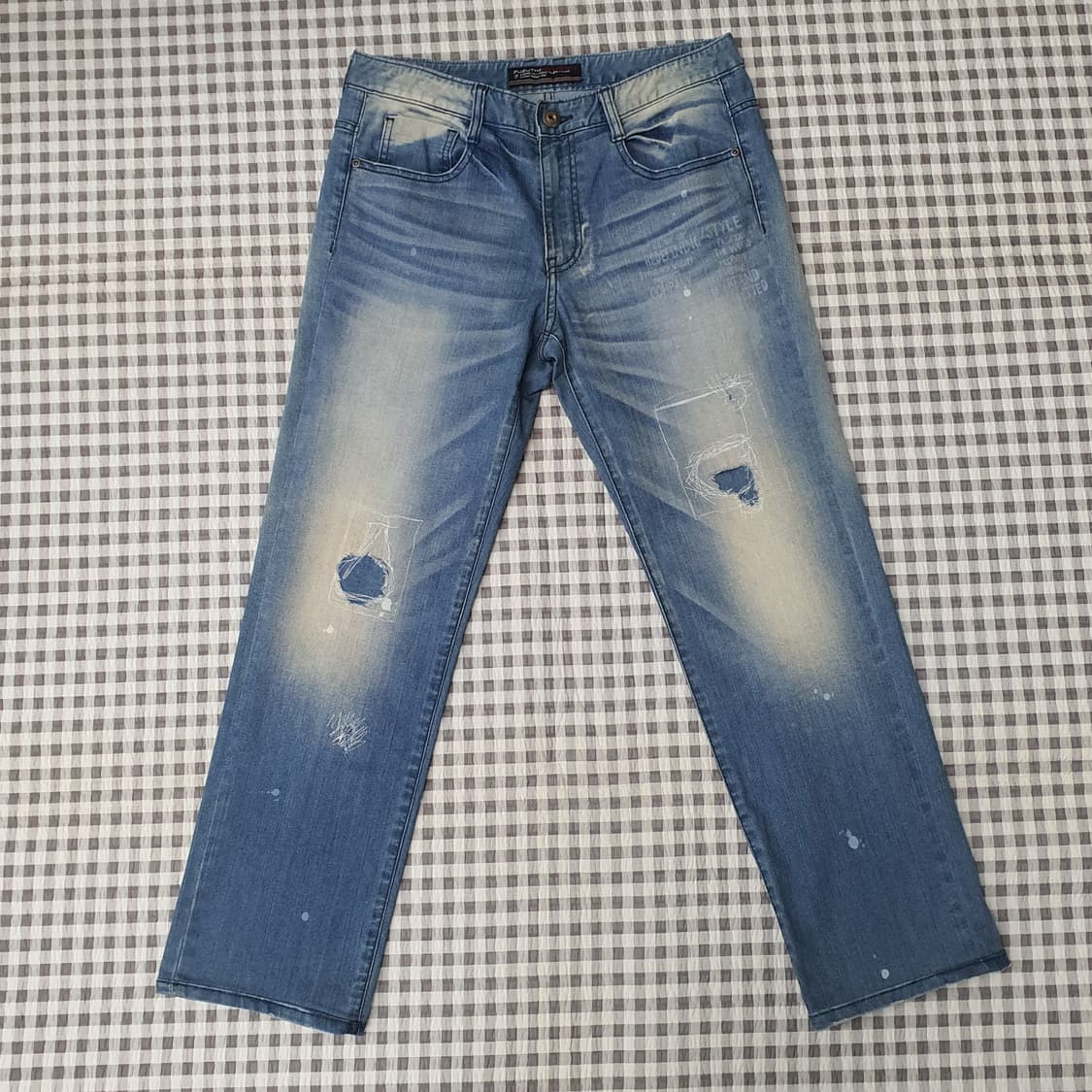 후부 와이드 데님 청바지 남자30 상품이미지1