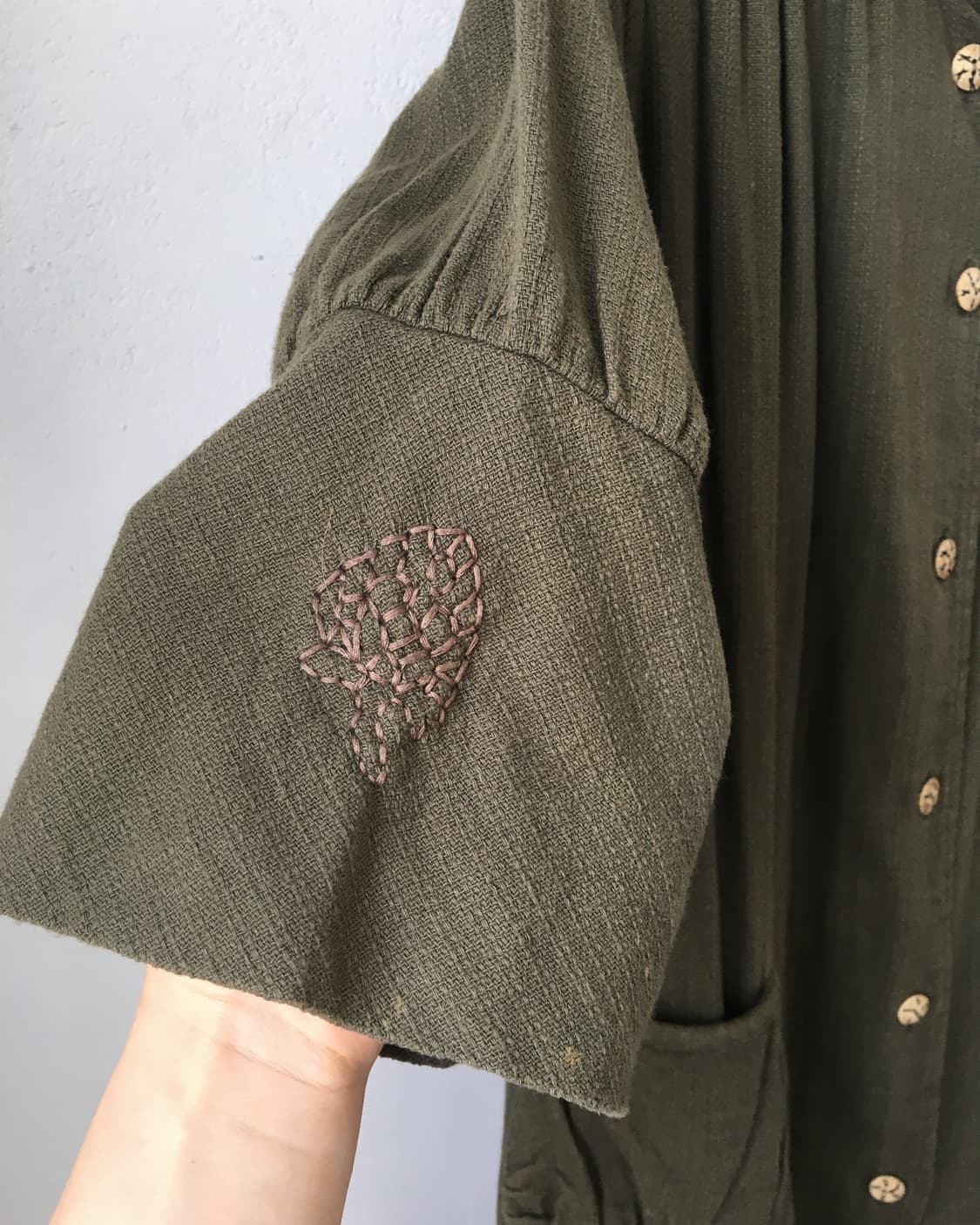 Embroidery point high neck long jacket 상품이미지8