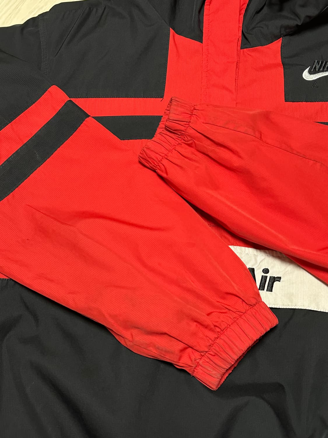 나이키 NSW 에어 우븐 아노락 바람막이 자켓 레드 블랙 상품이미지5