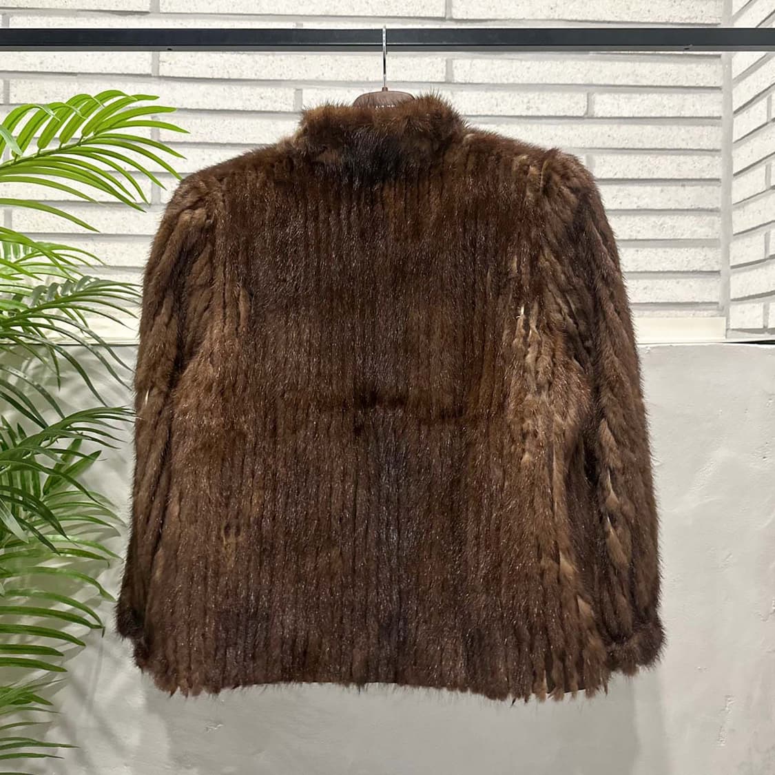 JPN VINTAGE 퍼 자켓 하이넥 투포켓 디테일 브라운 상품이미지3