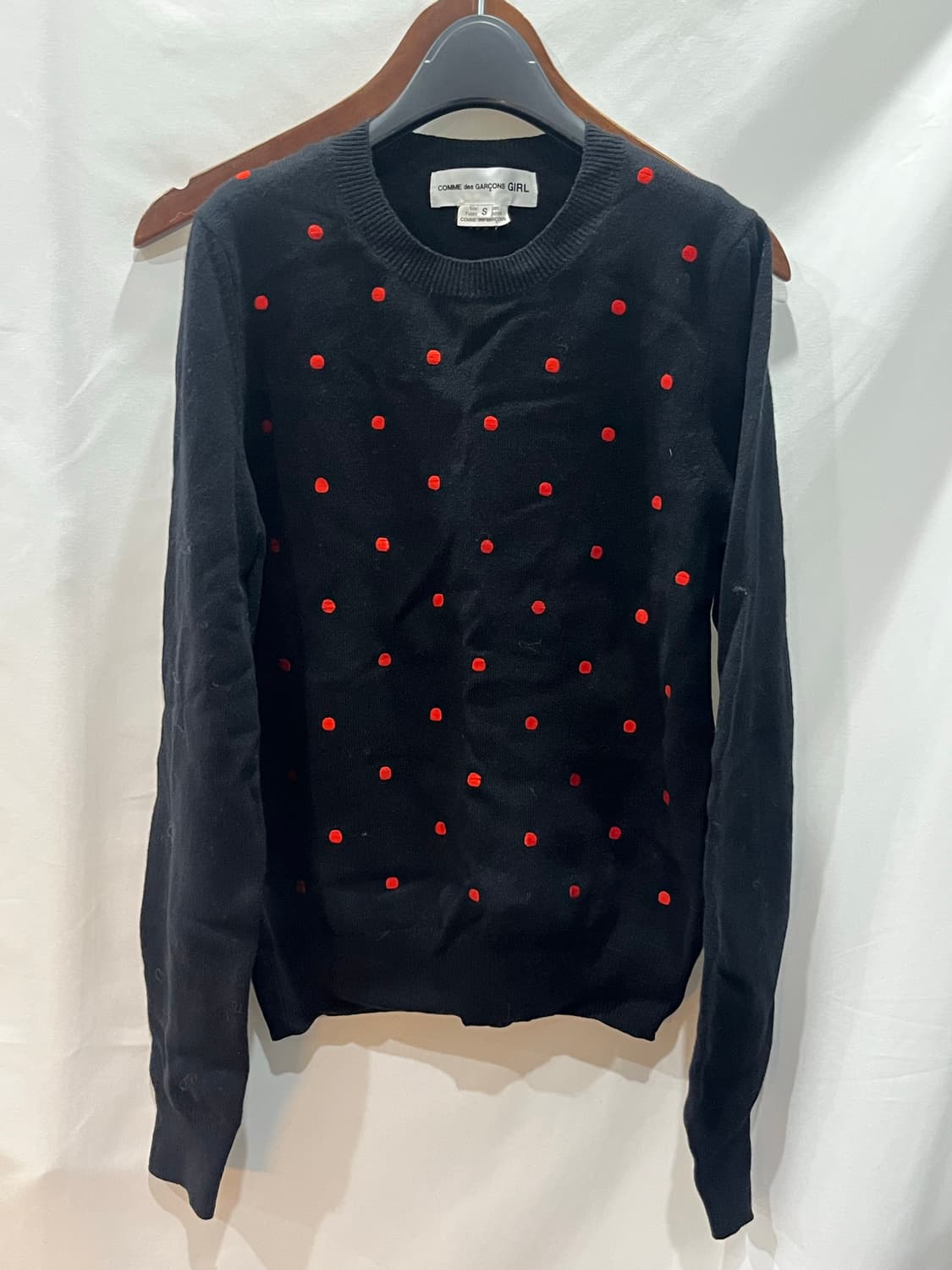 꼼데가르송 걸 블랙 도트 니트 S 상품이미지1