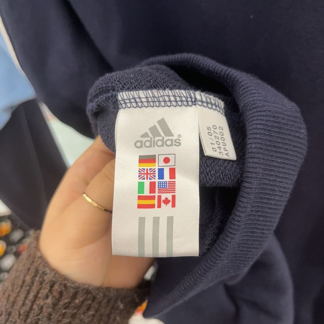 아디다스 스포티 자수로고 반집업 스웻셔츠 맨투맨 110 C06399 상품이미지6