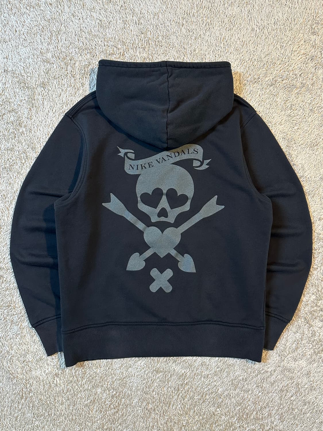 희귀) 00's 나이키 올드스쿨 반달스 스컬로고 후드티 블랙 상품이미지1
