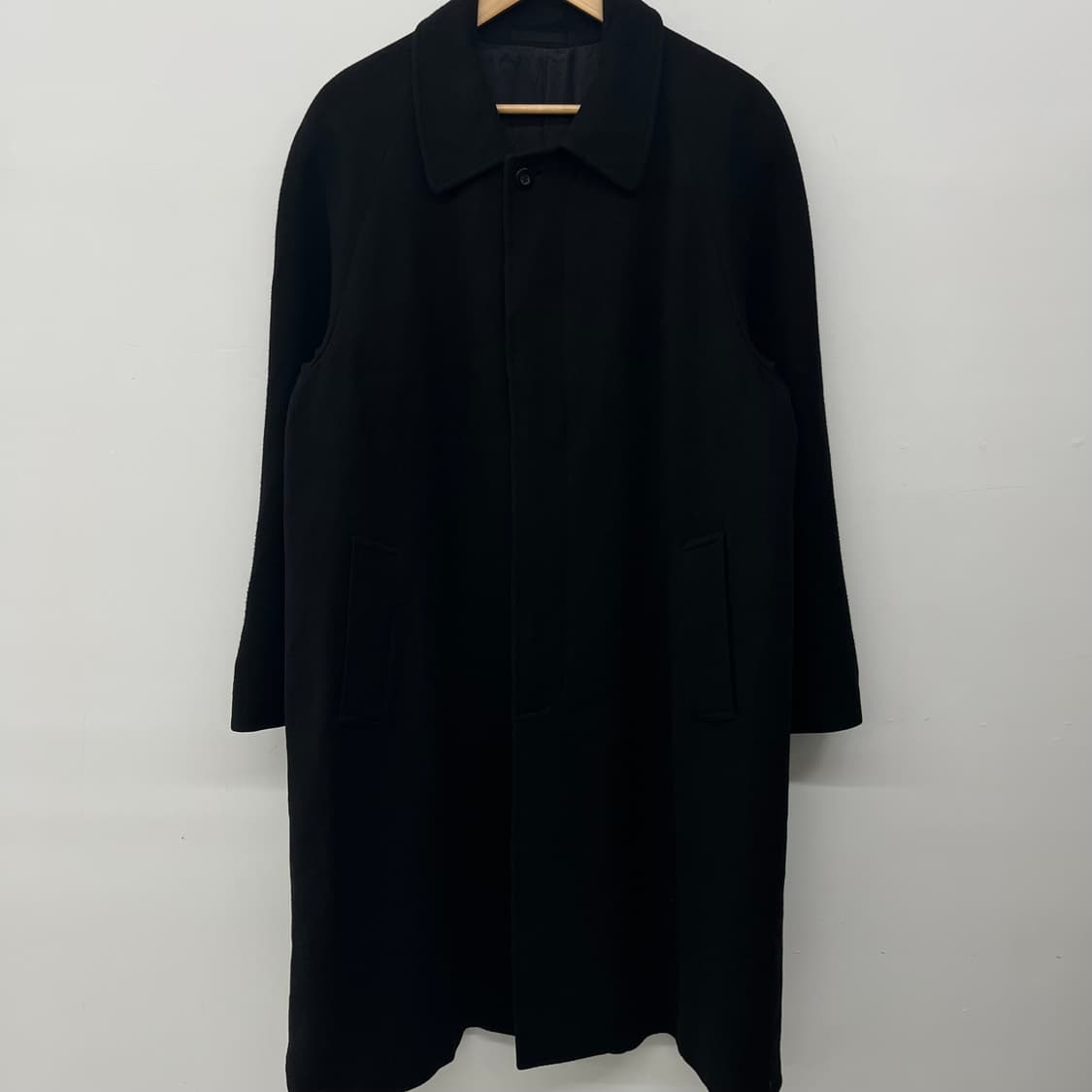 캐시미어 100% 블랙 롱 코트 상품이미지2