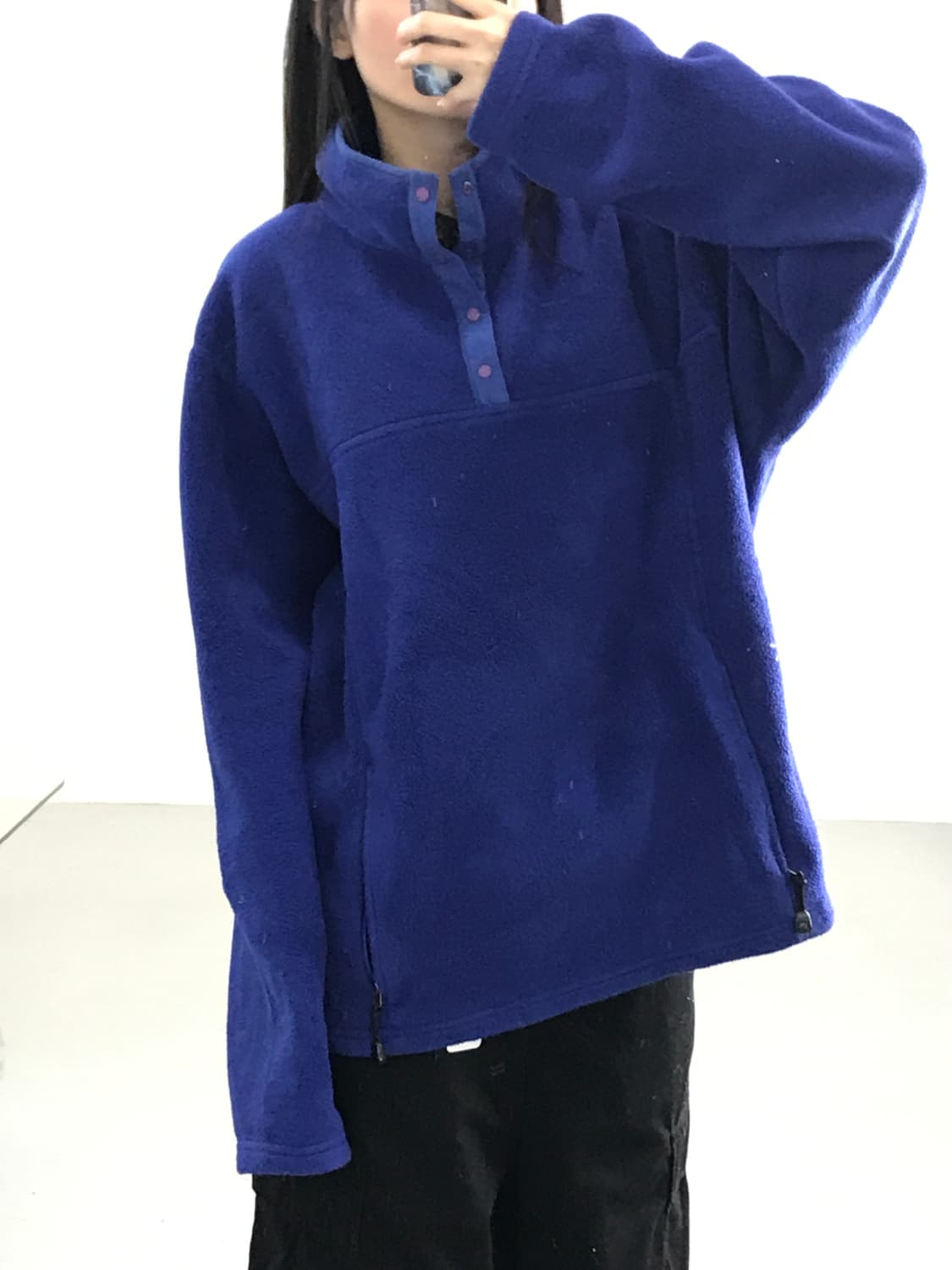 빈티지 엘엘빈 불루 후리스 맨투맨 상품이미지2