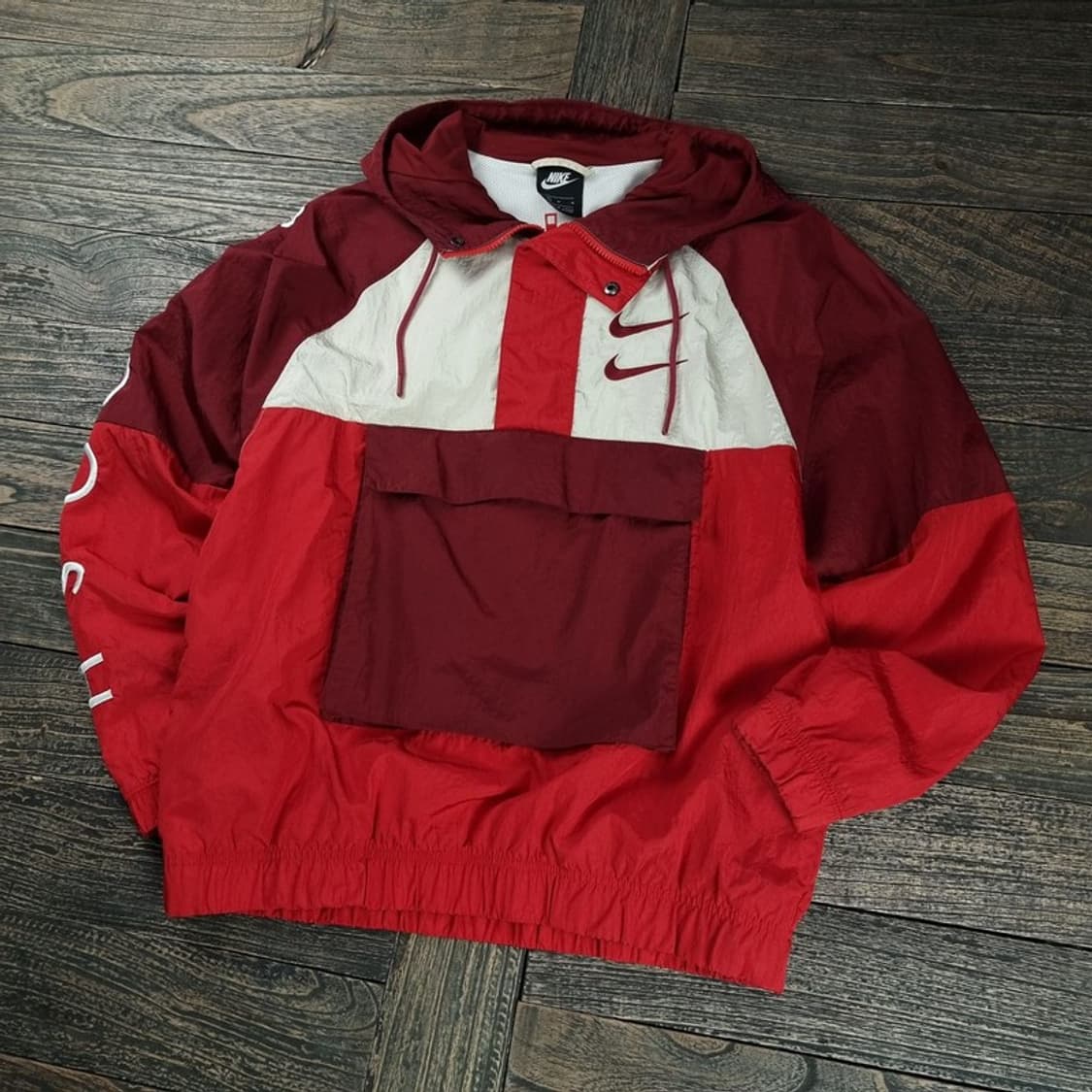 [나이키] 더블 스우시 프린팅 후드 바람막이 아노락 자켓 M19021 상품이미지1