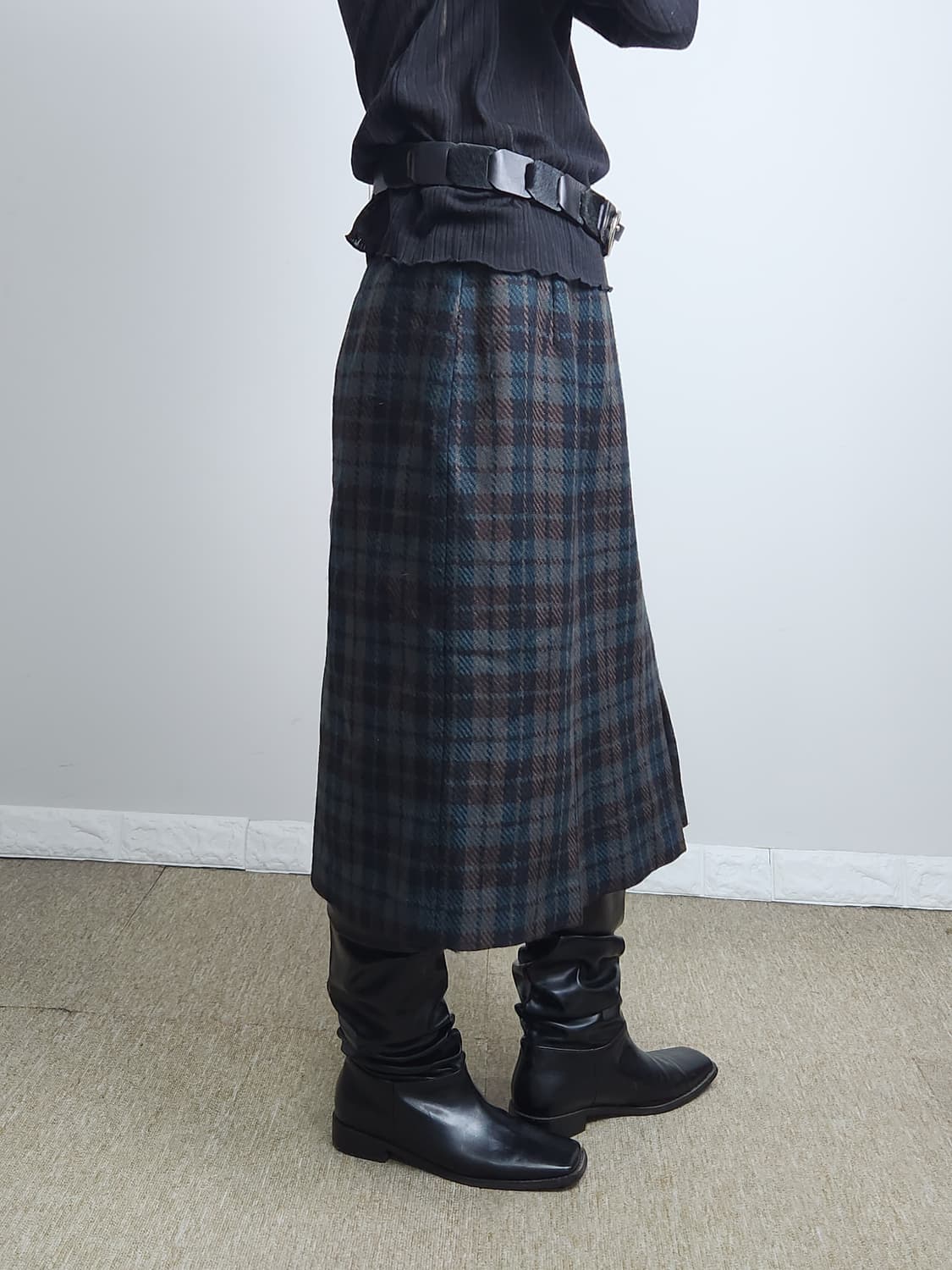 체크 울 스커트 상품이미지4