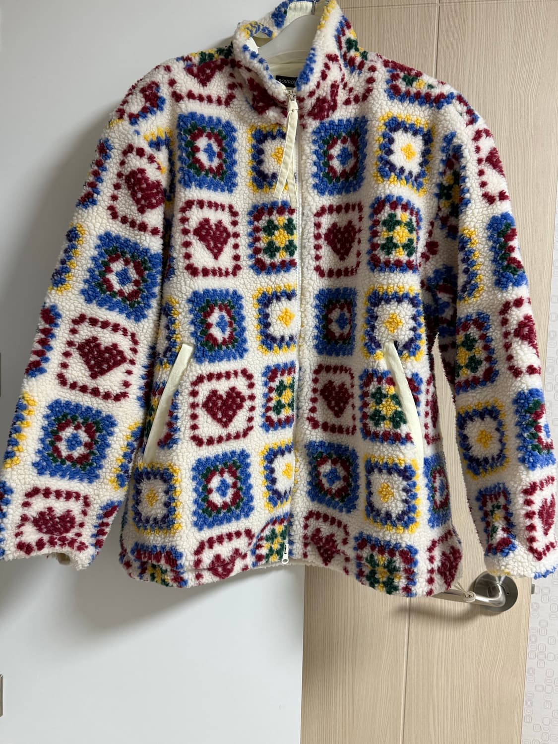 론론 하트 크로셰 패턴 후리스 상품이미지6