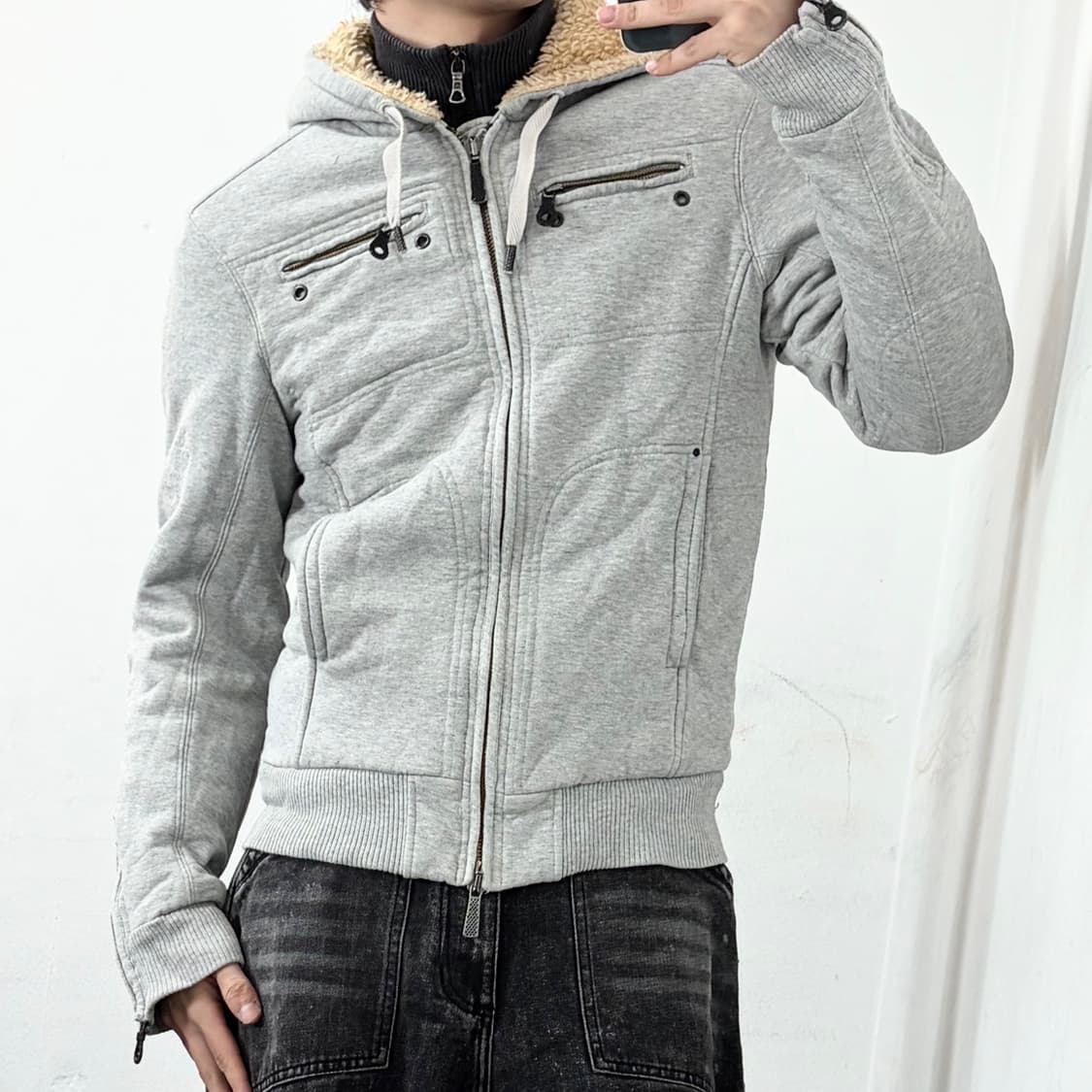 디젤 투웨이 쉐르파 후드 점퍼 자켓 상품이미지2