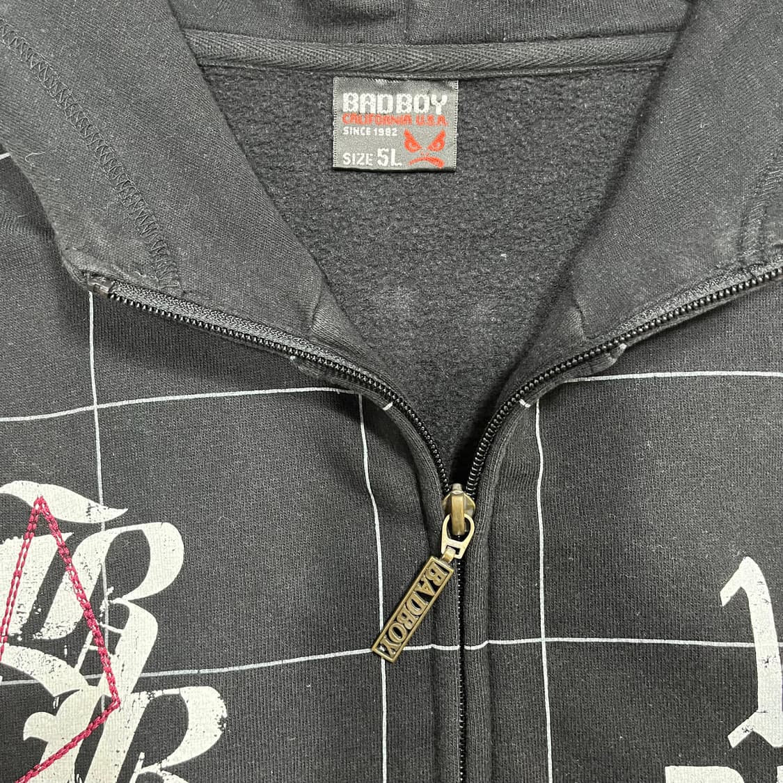 배드보이 00s 펑크 모드 레터링 시그니처 로고 후디 집업 상품이미지5