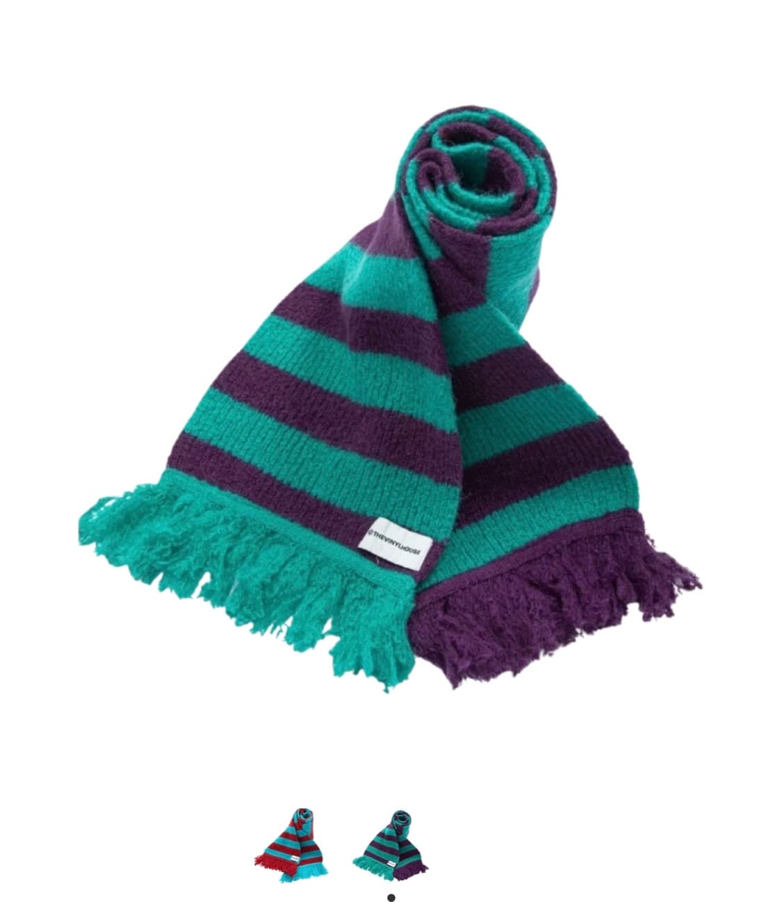 더바이닐하우스 모헤어 스트라이프 스카프 그린 상품이미지2