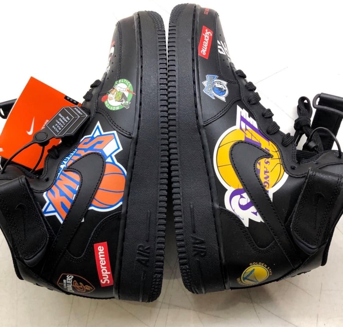 나이키 x 슈프림 에어포스 1 미드 NBA 블랙 상품이미지4