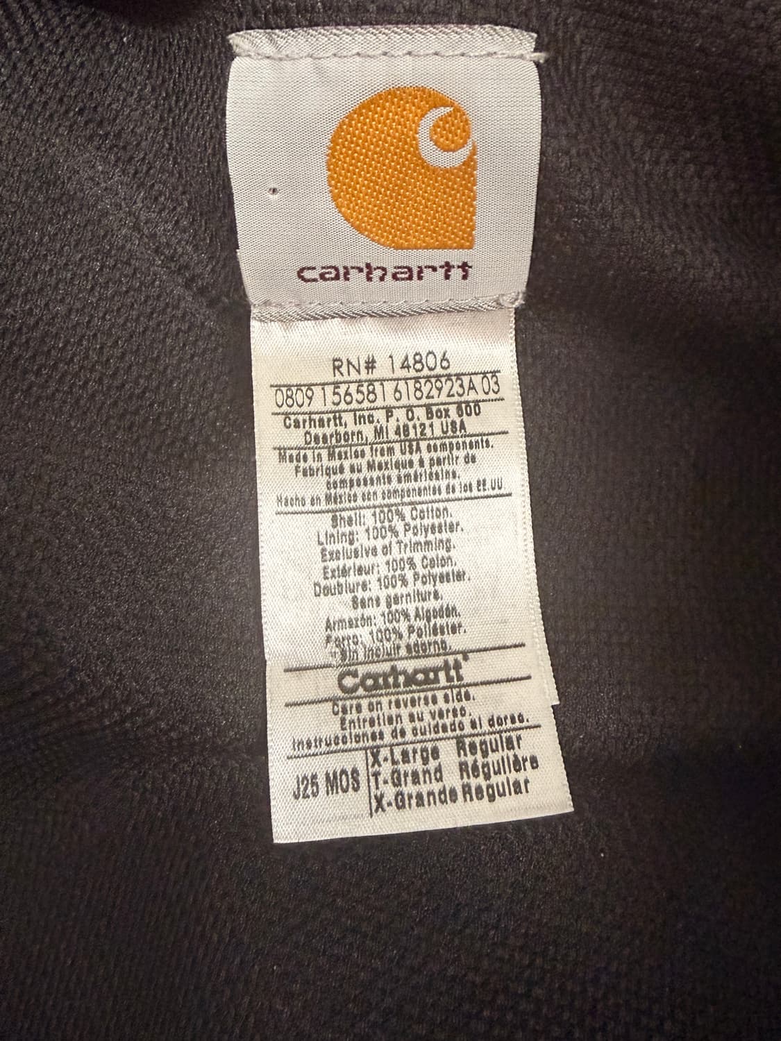 칼하트 j25 mos xl 상품이미지2