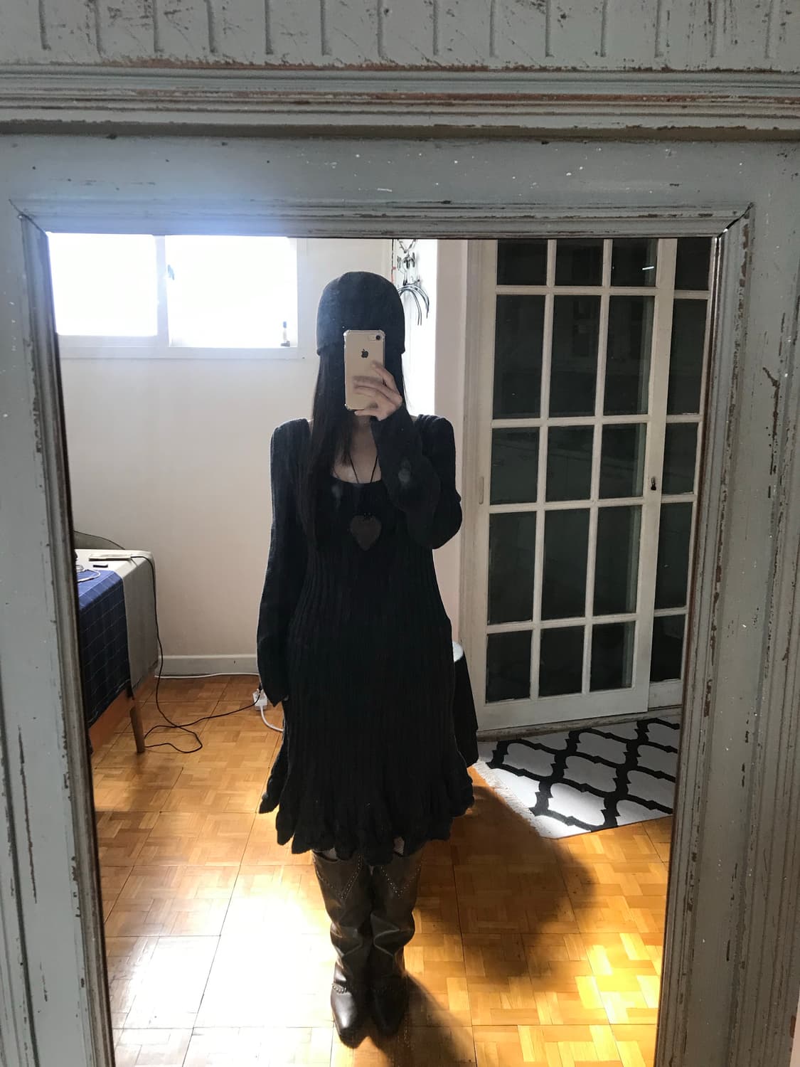 vintage frill pocket knit one-piece 상품이미지2