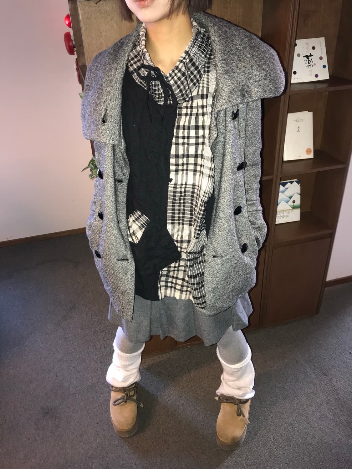 🩶 빈티지 그레이 체크 모리 코디🩶 상품이미지5