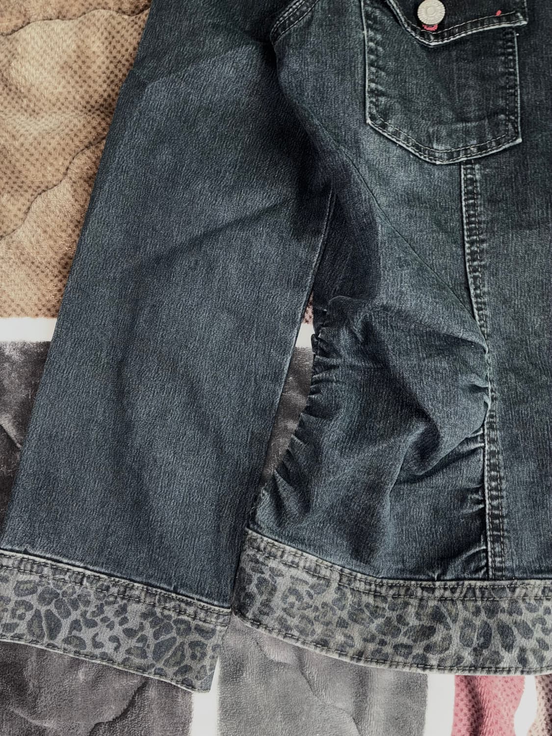 y2k 갸루 중청 호피 셔링청자켓 상품이미지3
