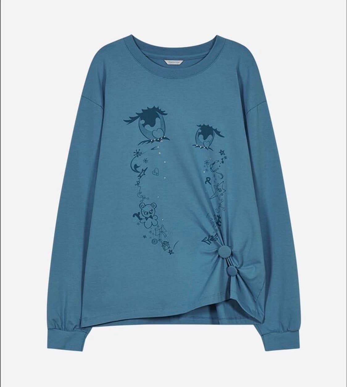 타입서비스 Cry Eyes Ruched Top [Blue] 상품이미지1