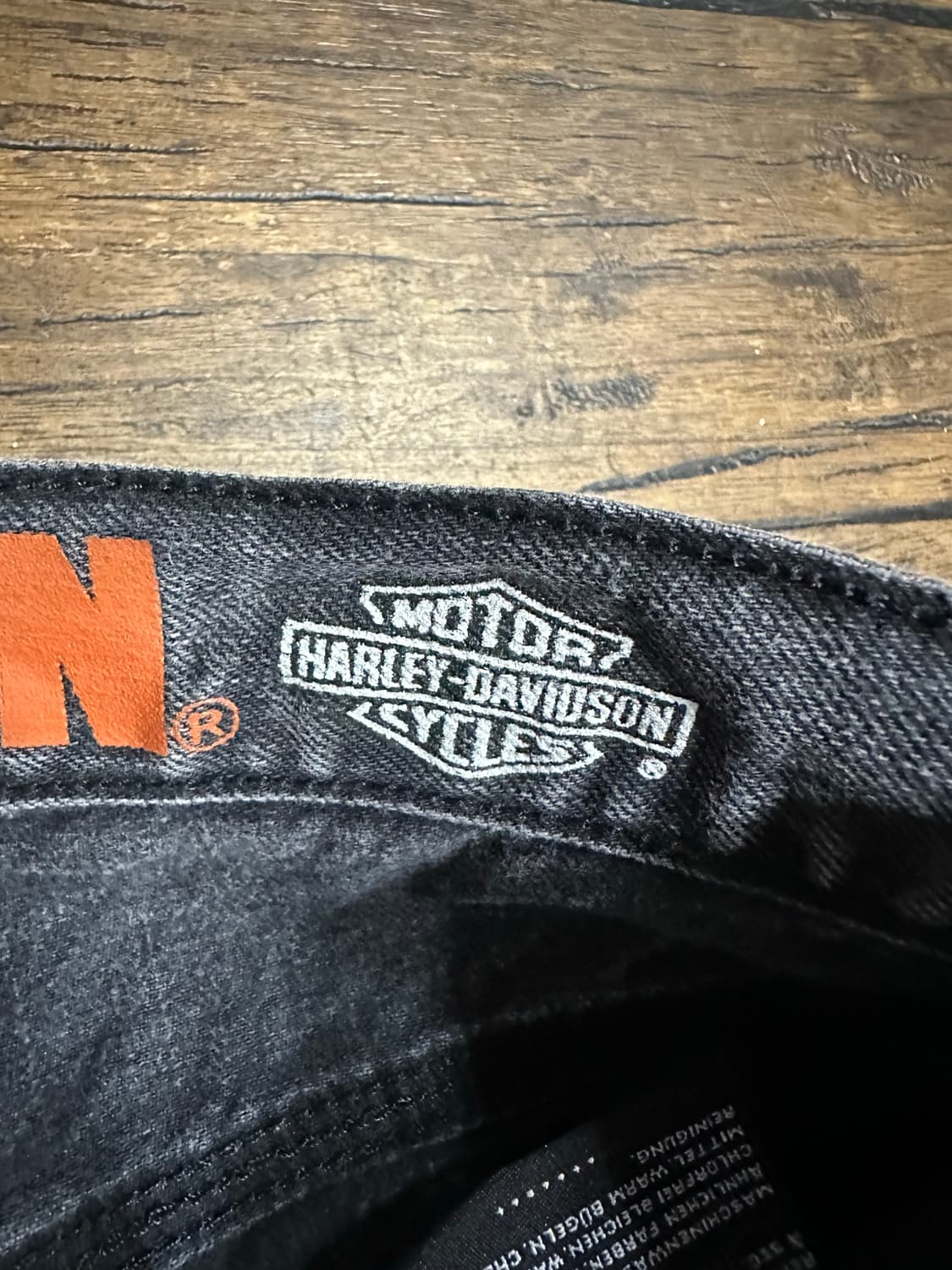 할리데이비슨(HARLEY-DAVIDSON) 빅로고 블랙 워시드 데님 팬츠 상품이미지6