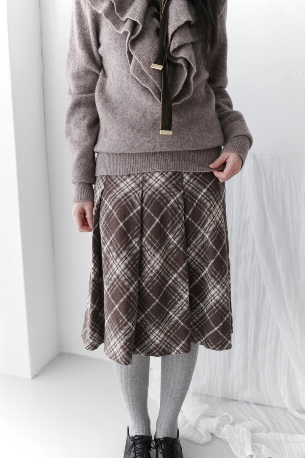 check pleats skirt  상품이미지3