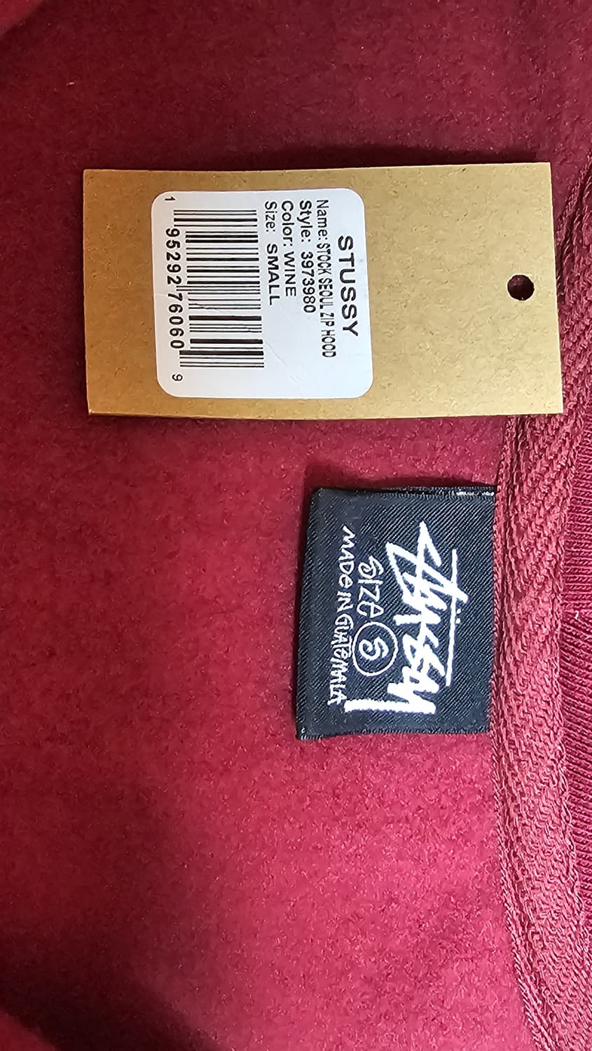 스투시 스탁 서울 후드집업 버건디 와인 (S) 상품이미지5