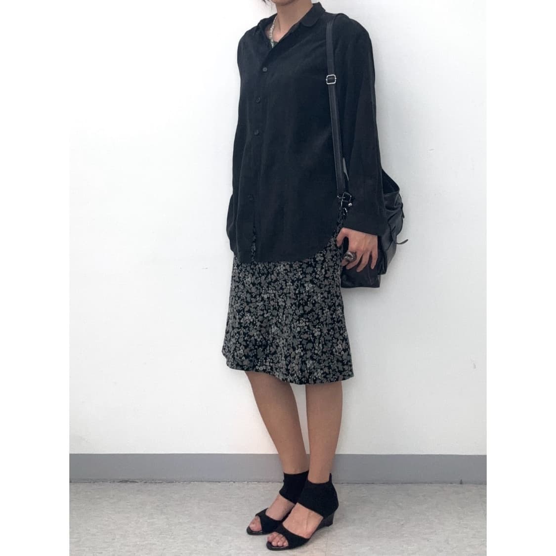 빈티지 블랙 벨벳 셔츠 상품이미지2